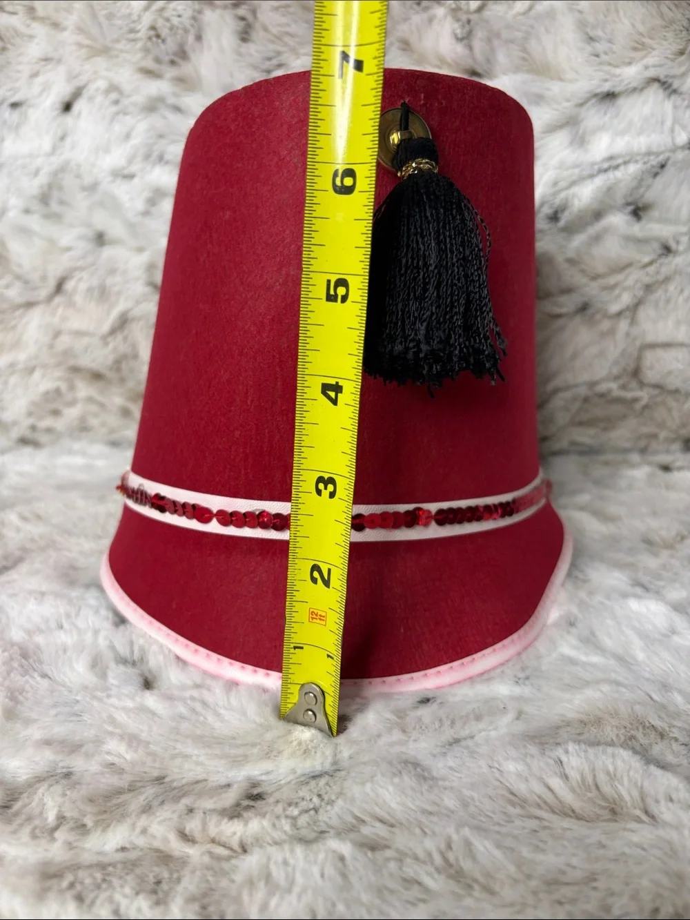 Red Tassel Embellished Child’s Felt Hat